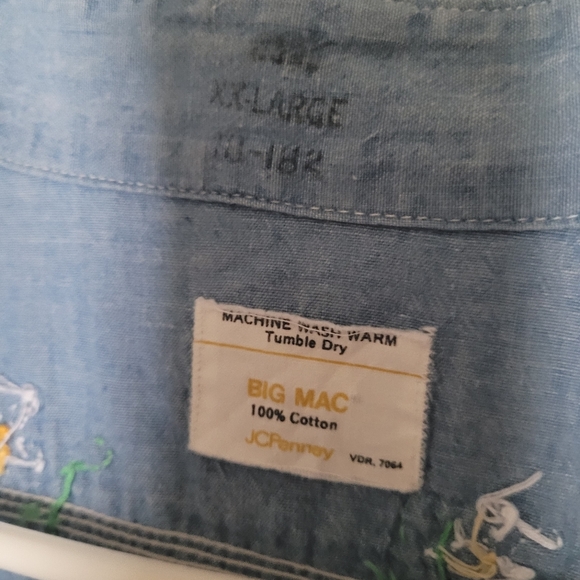 Big Mac JCPenny Denim Plus Size XXL Embroidered Button DownVintage - Picture 7 of 7
